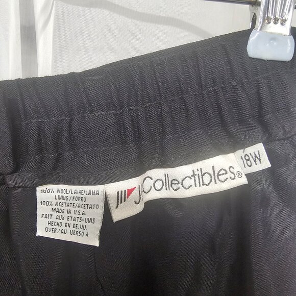 Vintage JH Collectibles Skirt Black Midi Wool Classic Office 18W - Picture 8 of 9